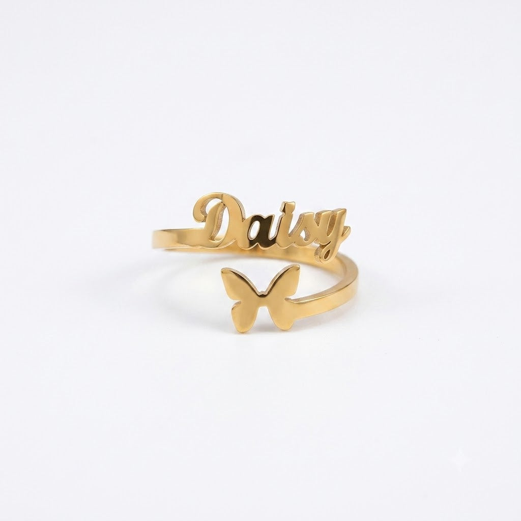 CUSTOMIZED DAISY NAME RING