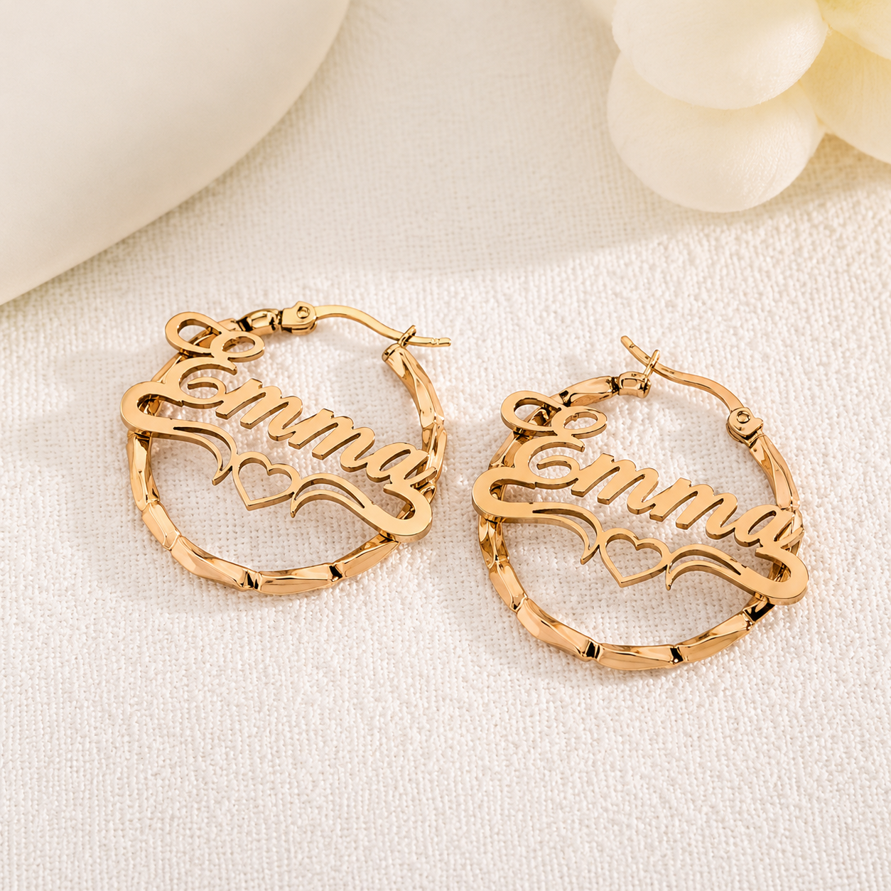 CUSTOMIZED NAME HOOP EARRINGS