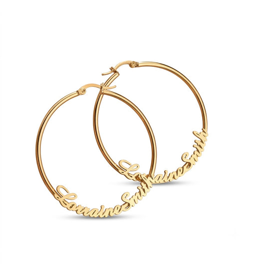 CUSTOMIZED NAME HOOP EARRINGS