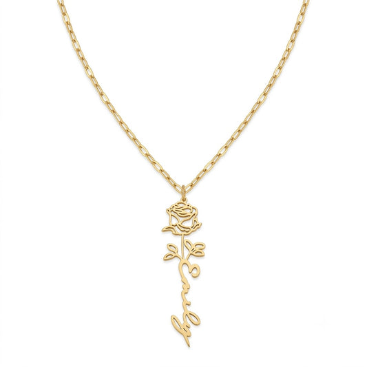 CUSTOMIZE FLOWER NAME NECKLACES