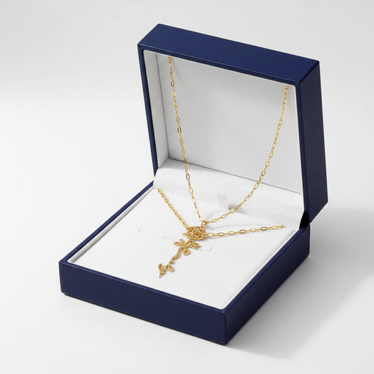 CUSTOMIZE FLOWER NAME NECKLACES