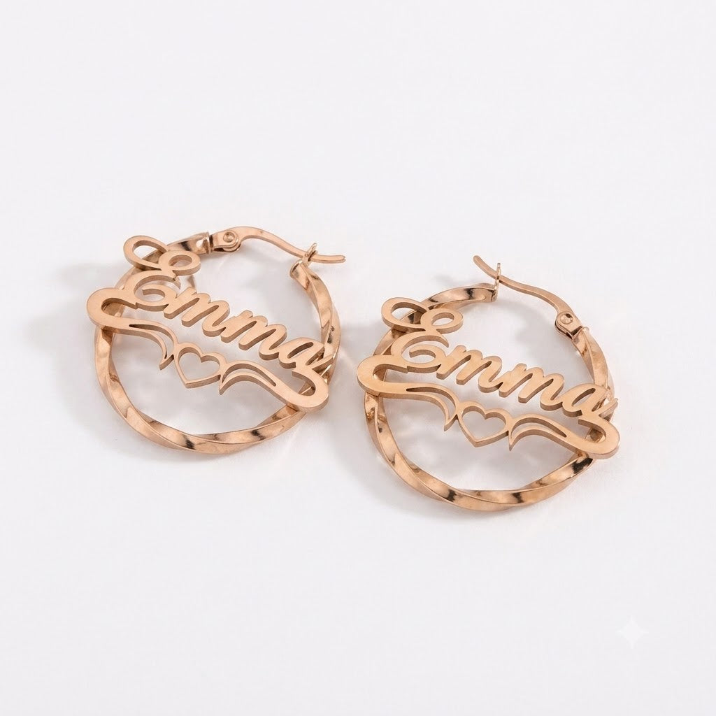CUSTOMIZED NAME HOOP EARRINGS